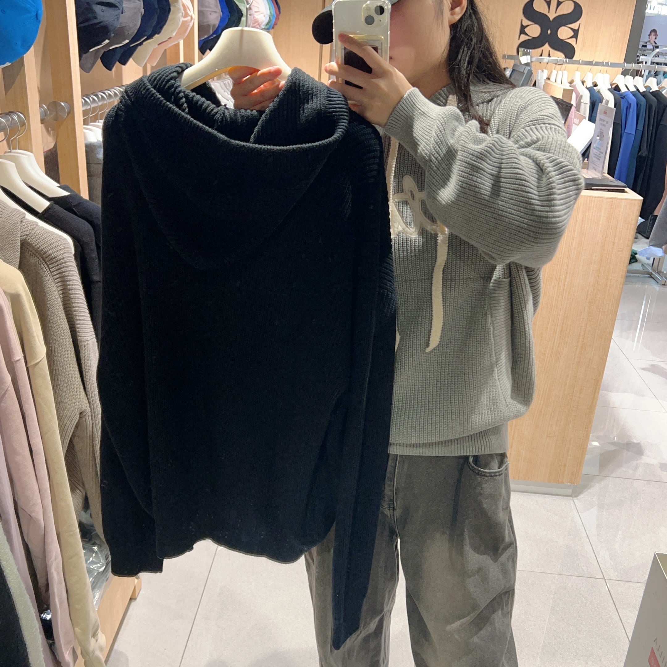 韓國 Satur Appliqué Logo Cashmere Blend Hooded Knit【SR148】