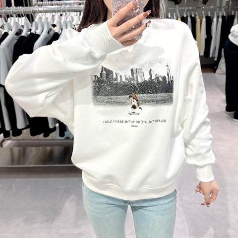 韓國 Markm MONO VINTAGE PRINT BOARDER SWEATSHIRT【MA082】 - Image