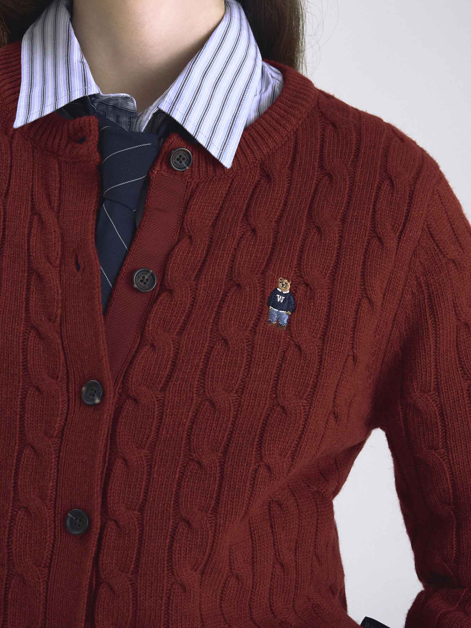 韓國 Who.A.U Steve Cable Cardigan【WA217】