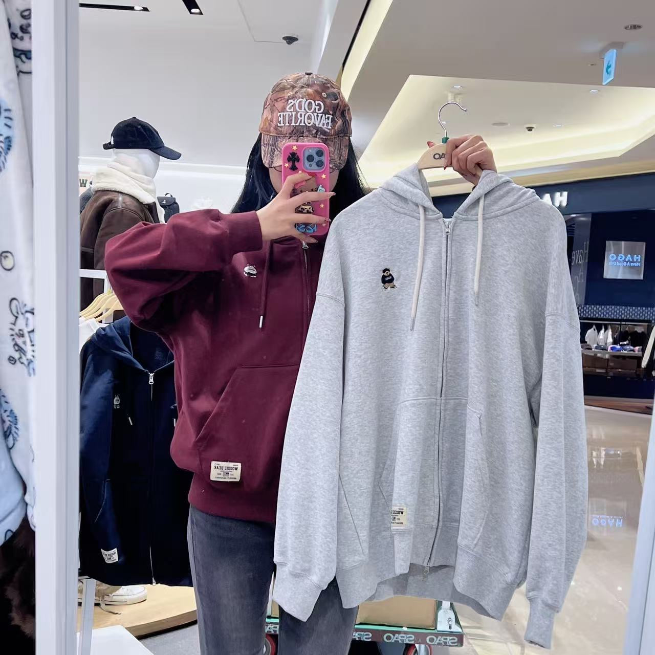 韓國 SPAO Embroidered Hoodie【SP218】