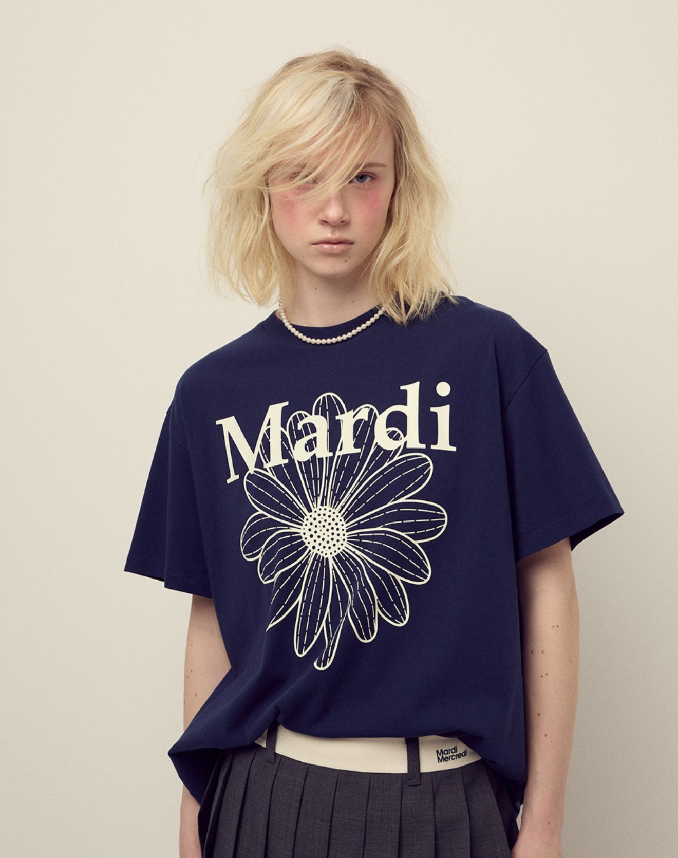 韓國 Mardi Mercredi UNISEX TSHIRT FLOWERMARDI【MM075】