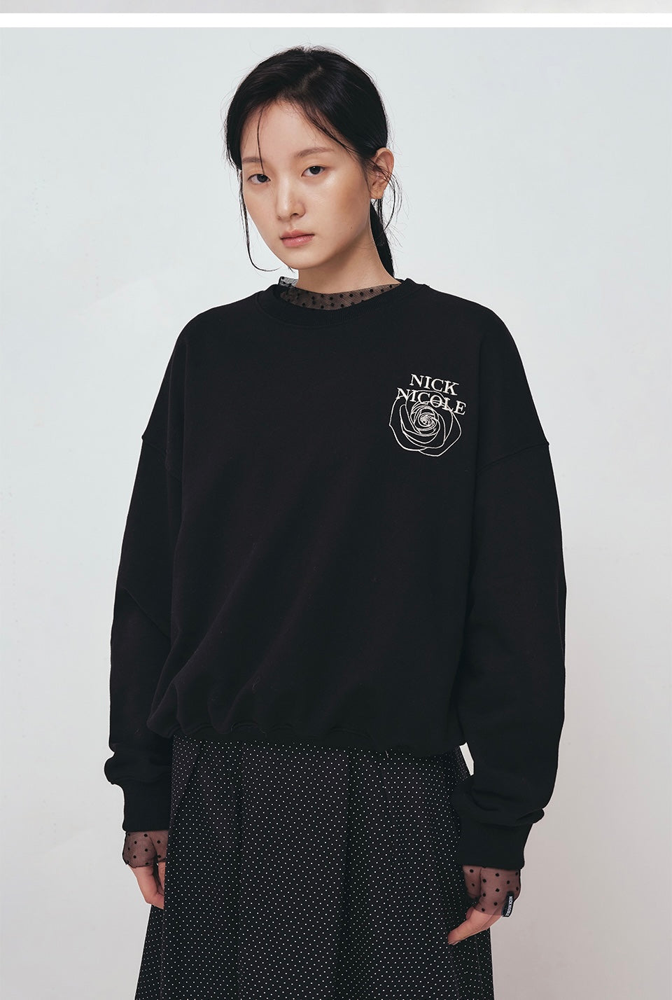 韓國 Nick Nicole Mini Volume Nicole Rose Sweatshirt【NK010】