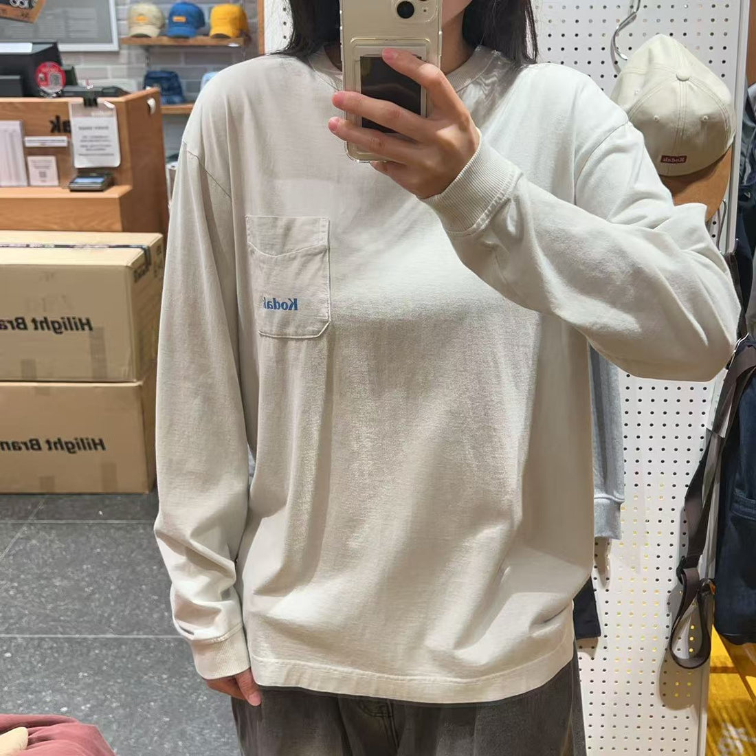 韓國 Kodak Scenery Graphic Pigment Dyed Long Sleeve T-Shirt【KK011】