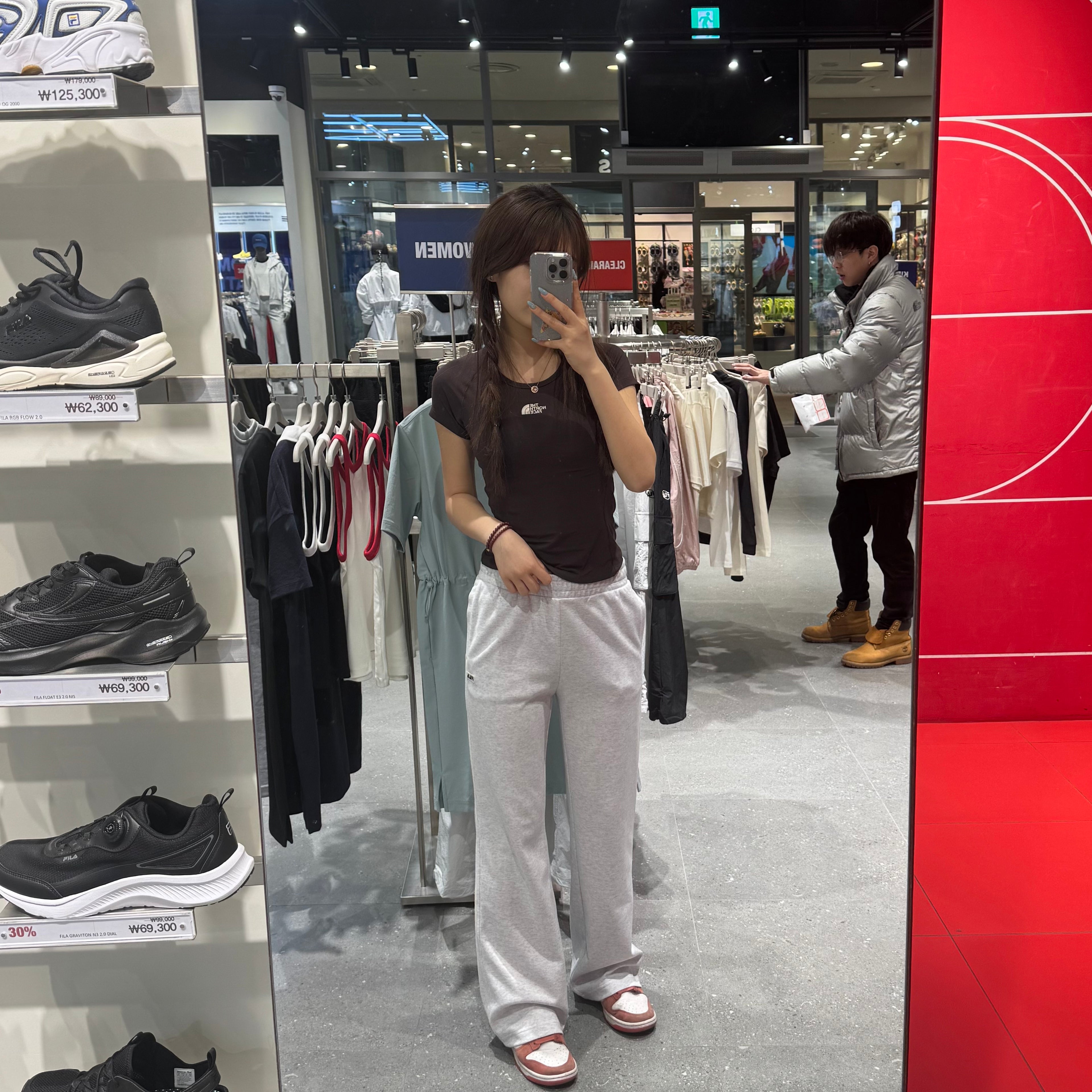 韓國 FILA Premium Cotton Poly Small Logo Bootcut Pants【FA348】
