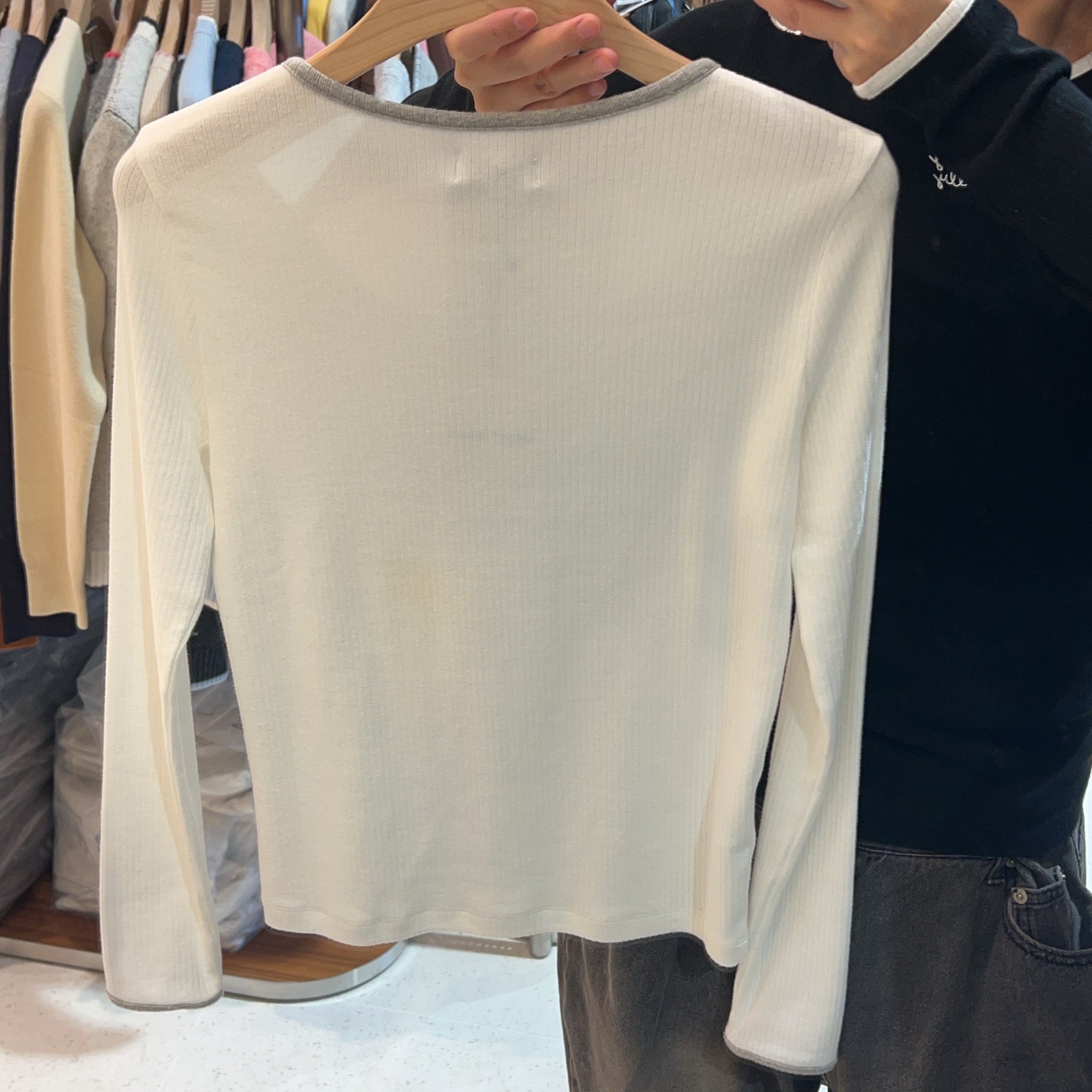 韓國 Wacky Willy Women's Gold Color Block Long Sleeve【WW039】