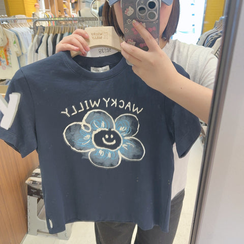 韓國 Wacky Willy Women's Big Lily Graphic Short Sleeve T-Shirt【WW217】