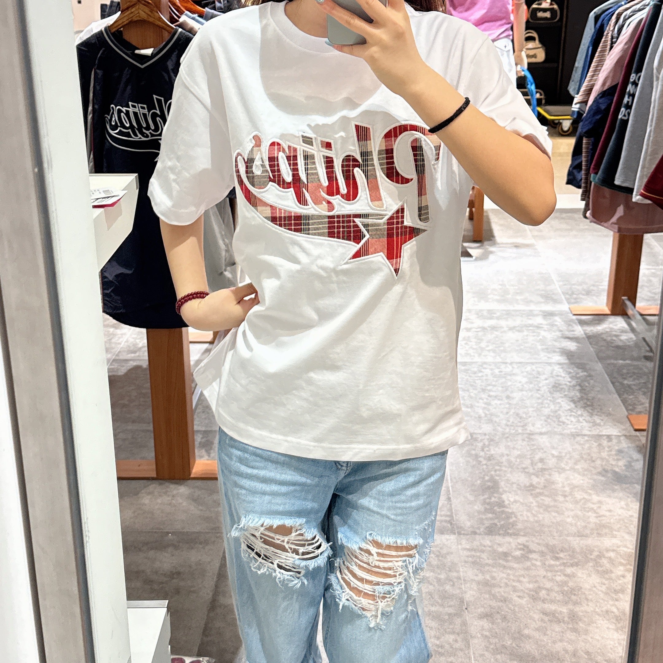 韓國 Phyps Check Startail Logo Short Sleeve T-shirt【PH030】