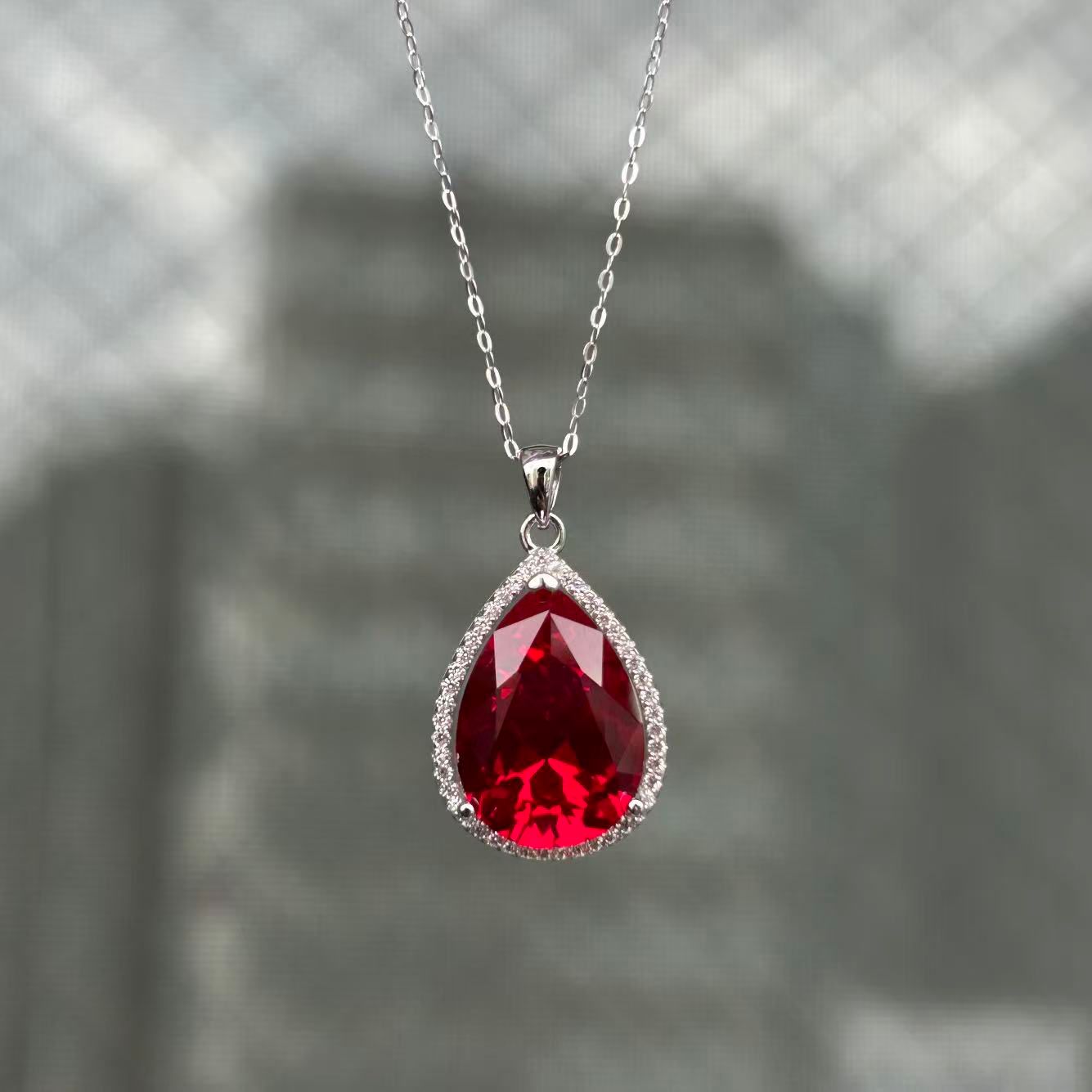 日本直送 驚艷絕倫的紅寶石閃鑽項鍊【JS404】