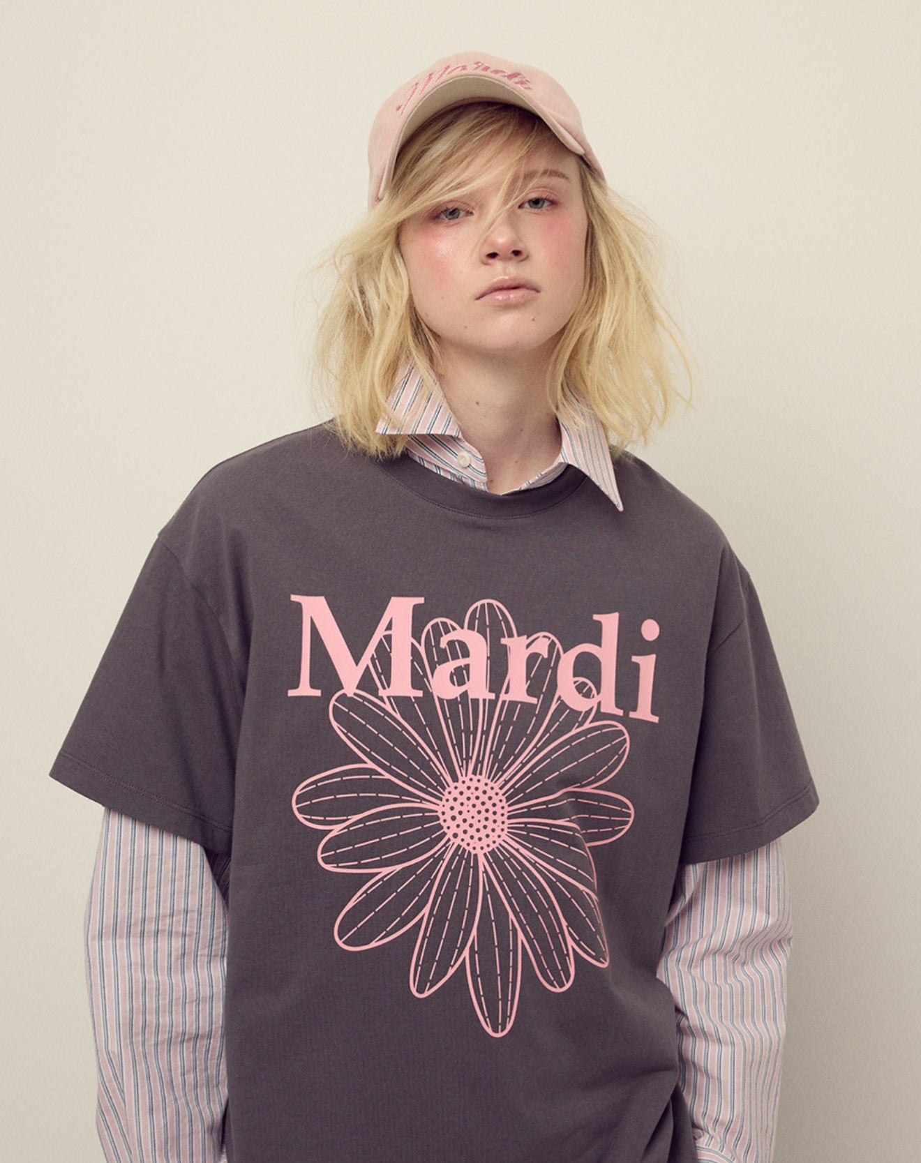 韓國 Mardi Mercredi UNISEX TSHIRT FLOWERMARDI【MM075】