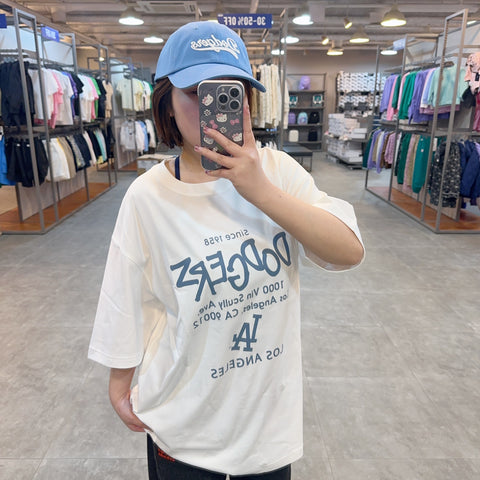 韓國 MLB Basic Lettering Overfit Short Sleeve T-Shirt LA【MB309】