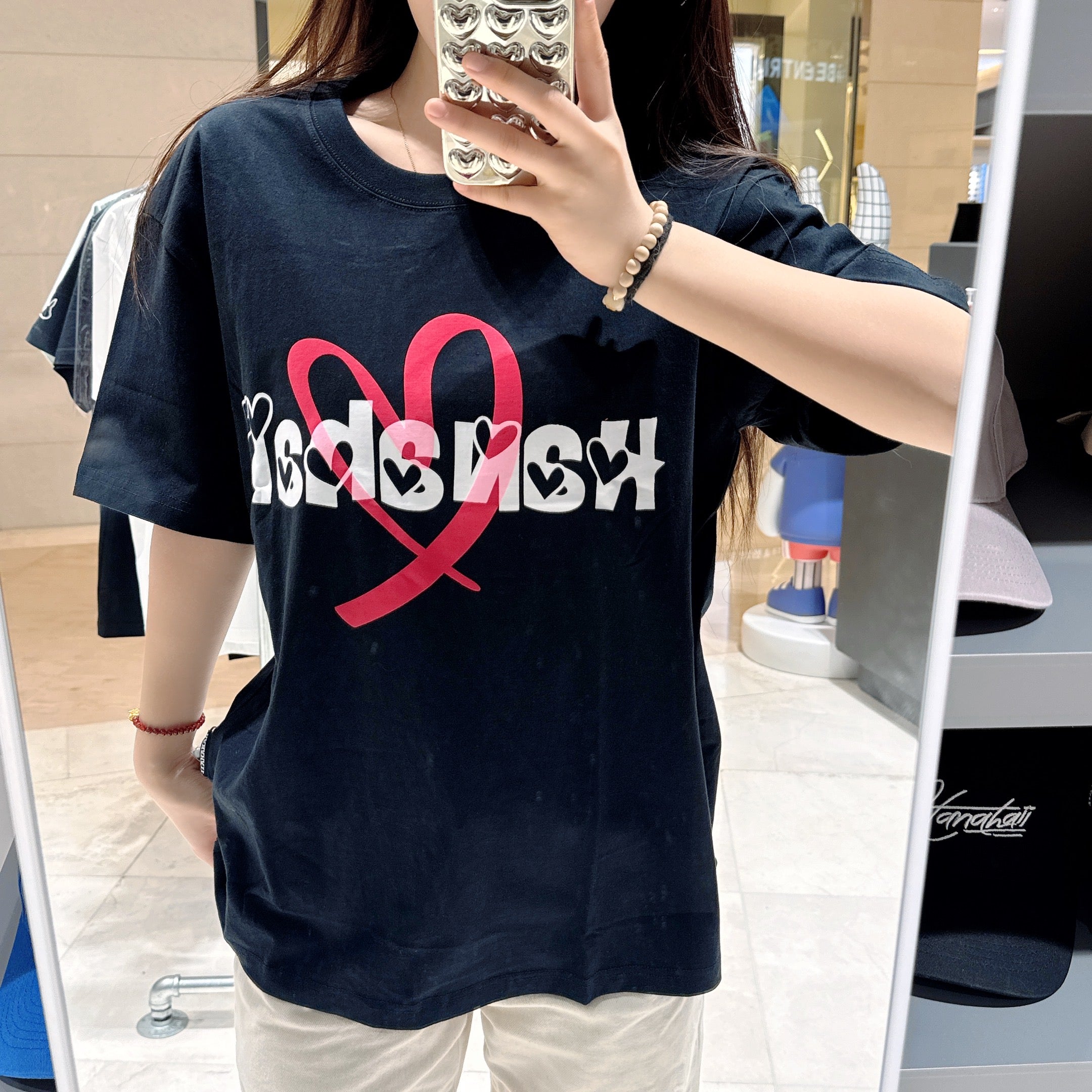 韓國 HANAHAII 心心純棉 T-Shirt【HA025】 - STT Mall HK 靚太網購