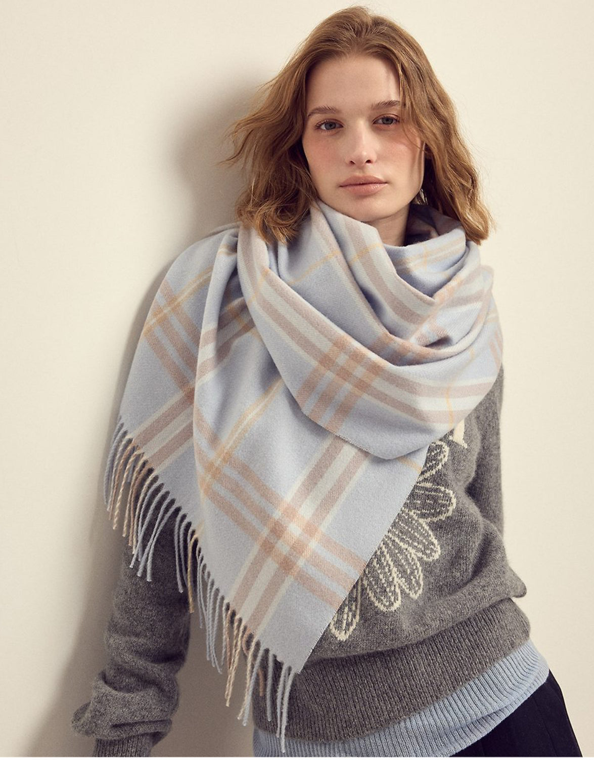 韓國 Mardi Mercredi Les Cadeaux Wool Muffler Check【MM179】