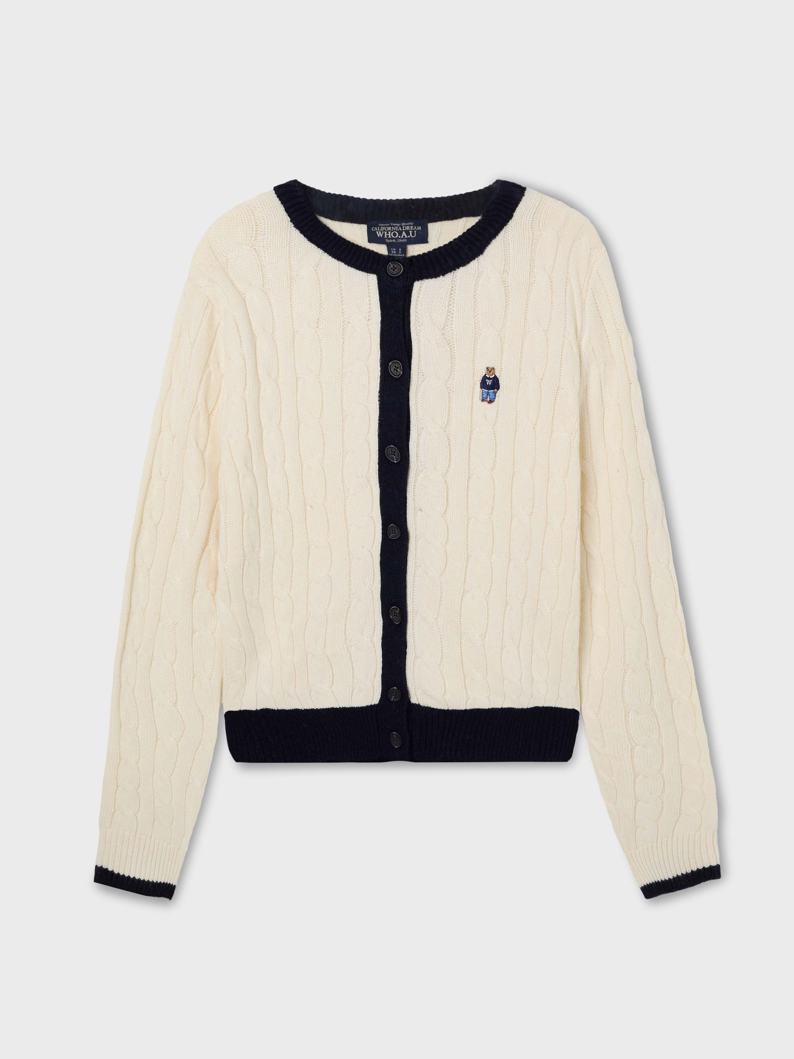 韓國 Who.A.U Steve Cable Cardigan【WA217】