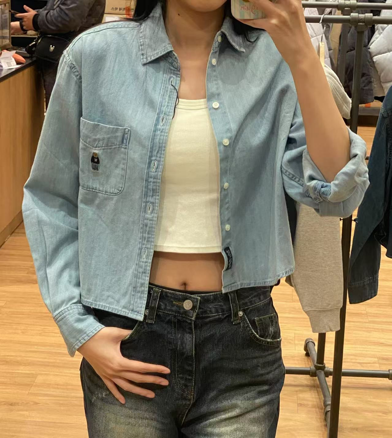【現貨】韓國 Who.A.U Steve Crop Denim Shirts【WA074】 - STT Mall HK 靚太網購