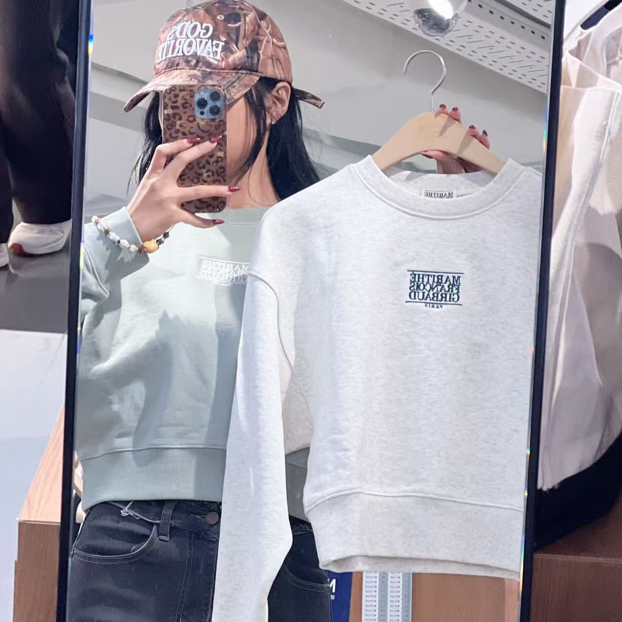 韓國 Marithe Francois Girbaud W Small Classic Logo Crop Sweatshirt【MF661】