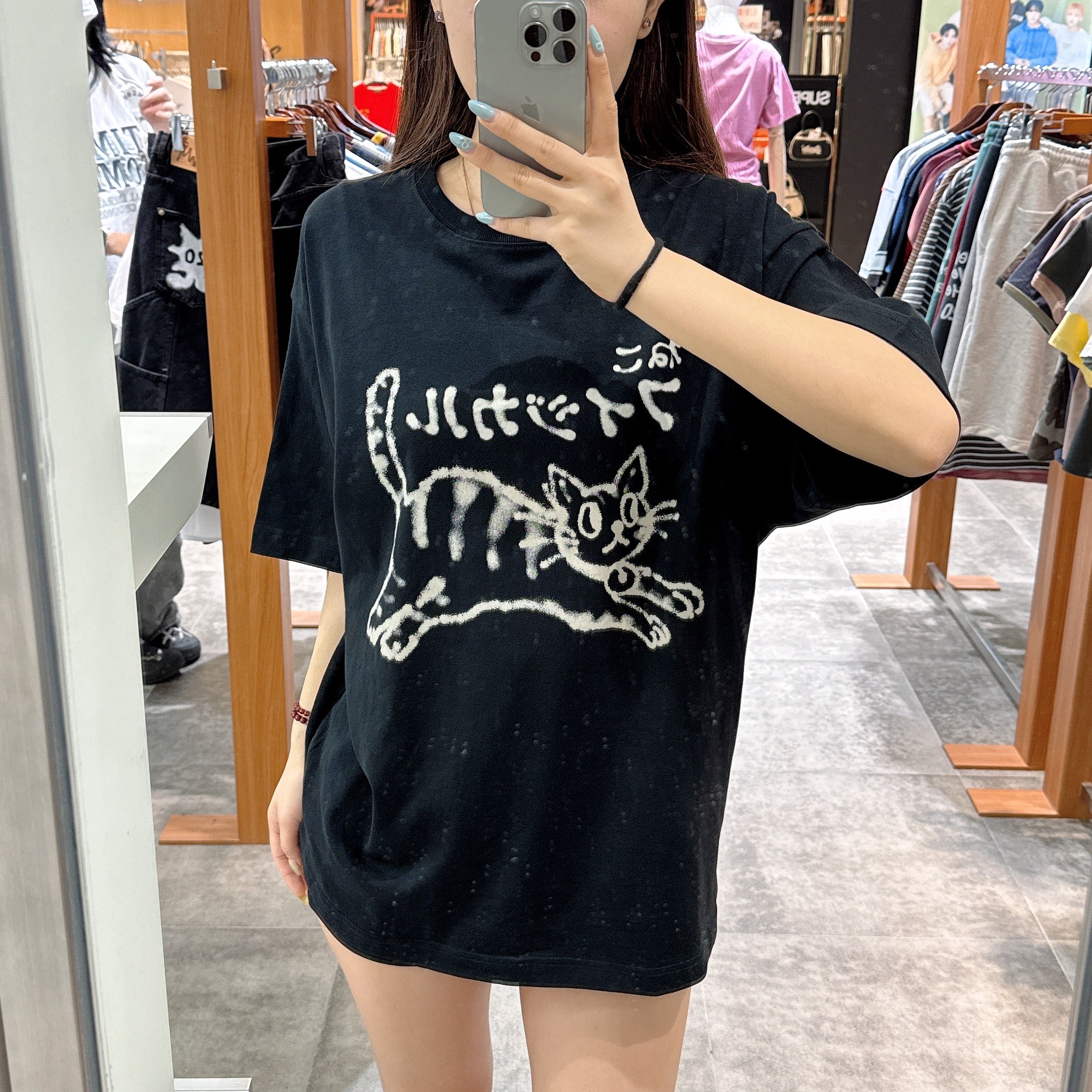 韓國 Phyps Spray Neko Short Sleeve T-shirt【PH021】