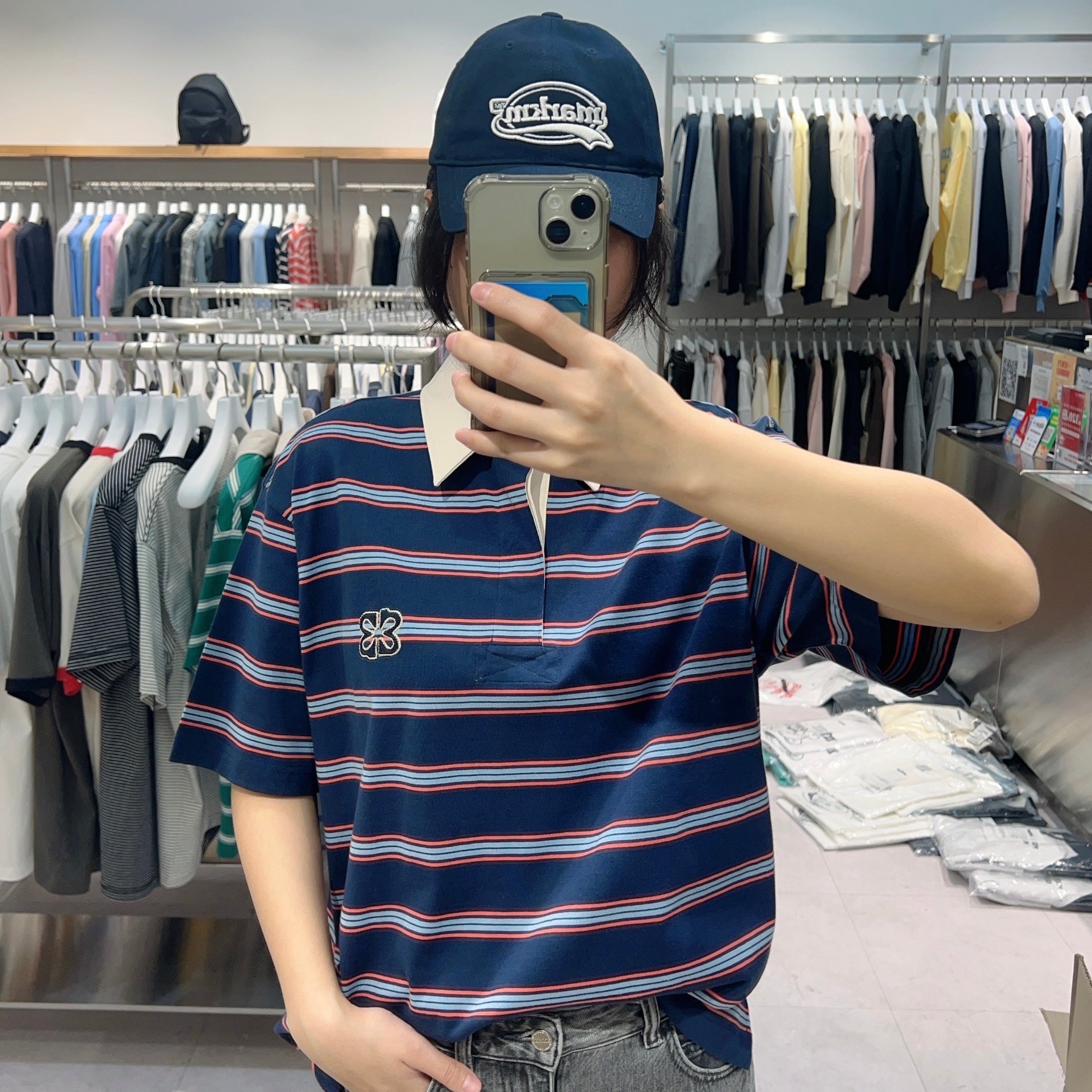 韓國 Markm MULTI STRIPE POLO T-SHIRT【MA137】