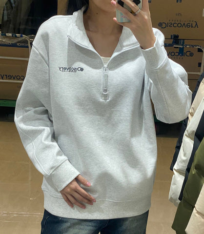 韓國 Discovery Knit Essential Half Zip-Up Training Sweatshirt【DY062】 - Image