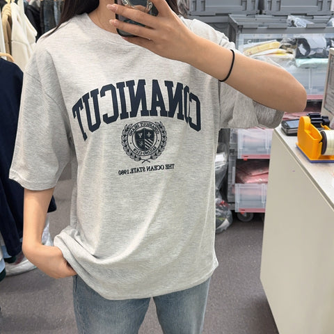 韓國 SPAO Campus Short Sleeve T-shirt【SP069】