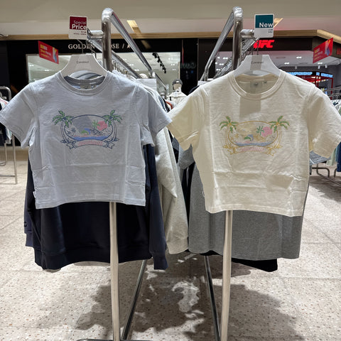 韓國 Covernat Women's Crop Beach Palm T-Shirt【CO184】