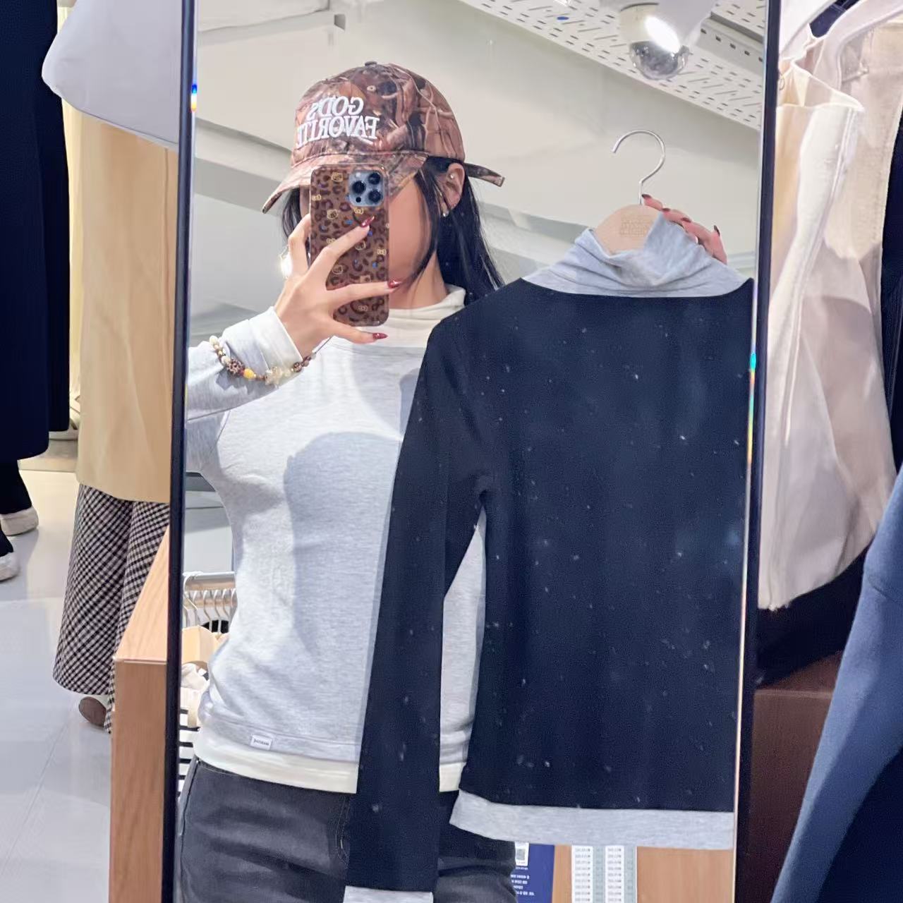 韓國 Marithe Francois Girbaud W Layered Turtle Neck Long Sleeve【MF771】