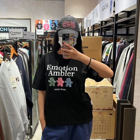 韓國 Ambler Emtion Bear Overfit Short Sleeve T-Shirt【AR024】 - Image