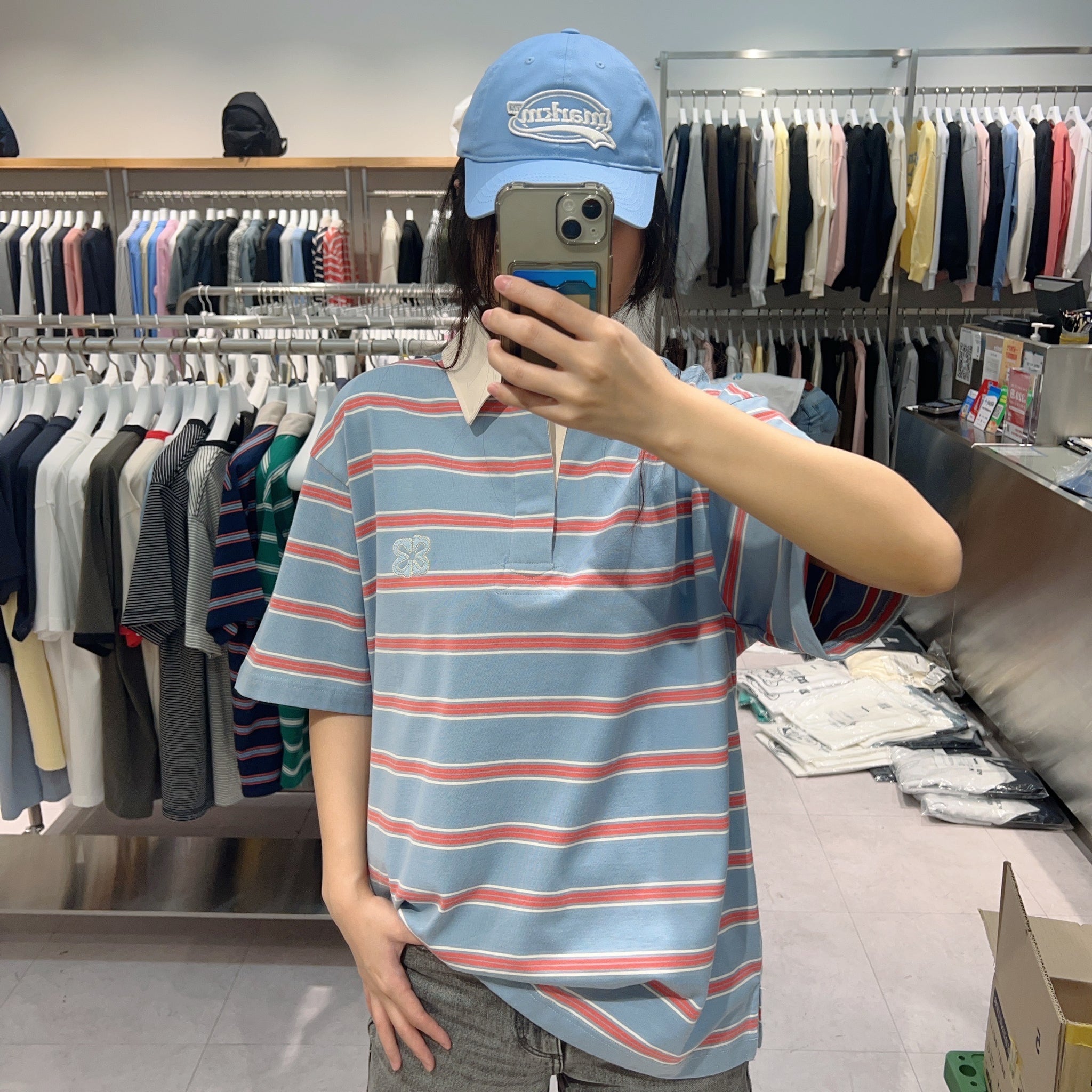 韓國 Markm MULTI STRIPE POLO T-SHIRT【MA137】