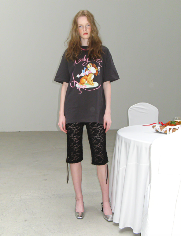 RONRON★人気★韓国★コラボ★RIBBON LADY DOG OVER FIT T SHIRT 韓國Ronron RIBBON LADY DOG OVER FIT T SHIRT【RR017】 – STT