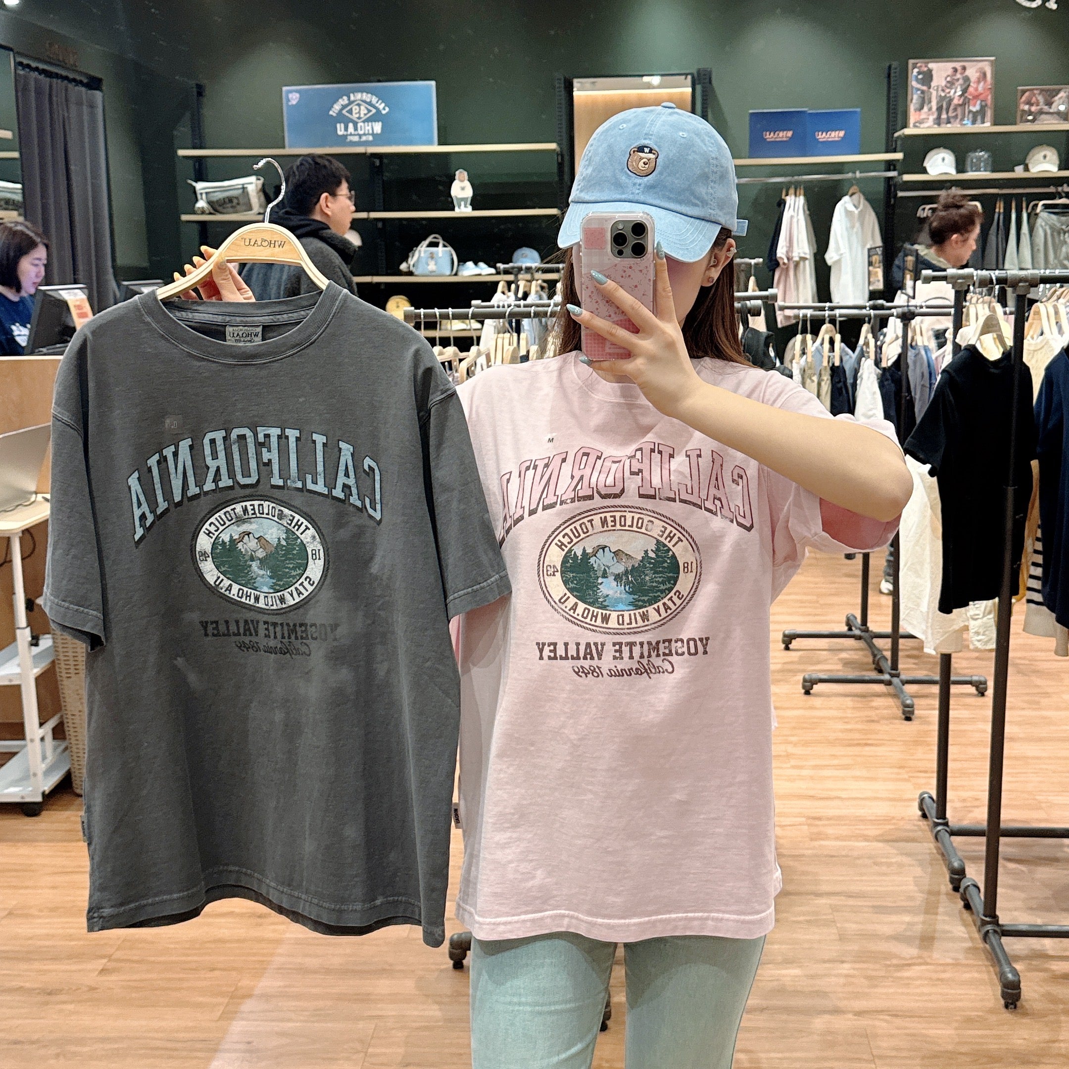 韓國 WhoAU California Dyed Graphic T-shirt【WA143】