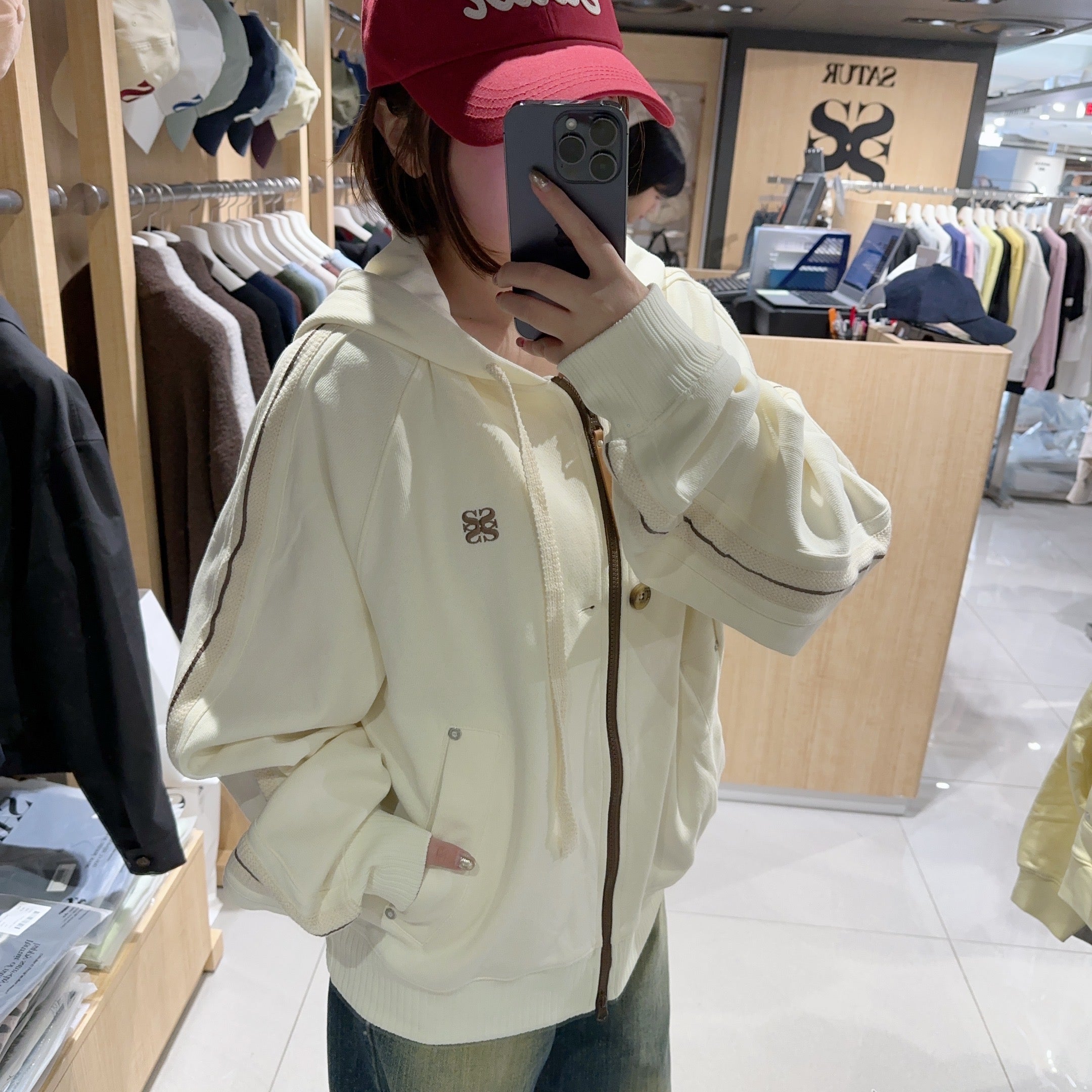 韓國 Satur Lawton Loose Fit Hood Zip-up【SR017】