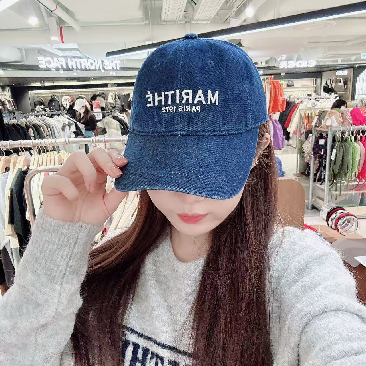 韓國 Marithe Francois Girbaud DENIM WASHING REGULAR LOGO BALL CAP【MF781】