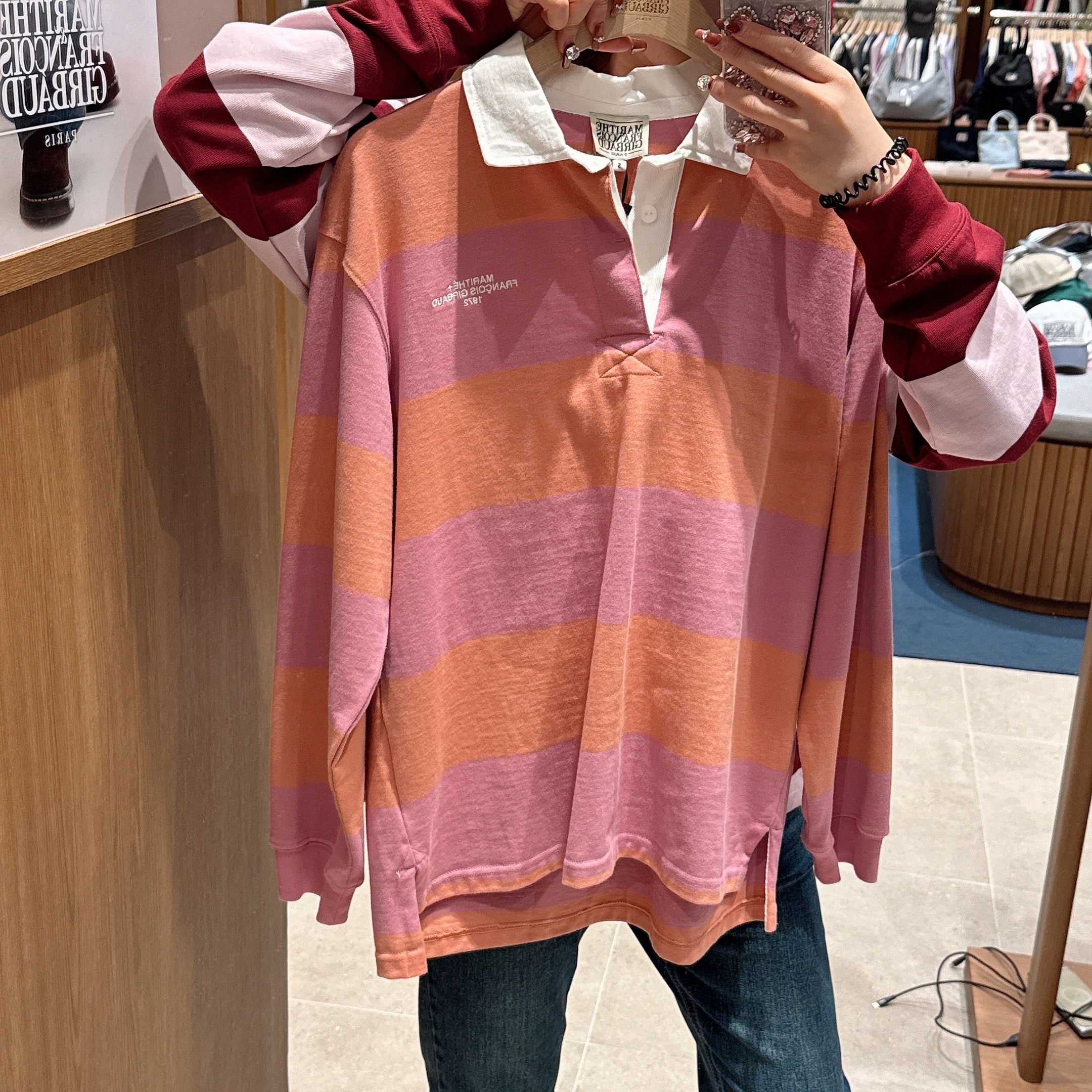 韓國 Marithe Francois Girbaud STRIPE RUGBY T-SHIRT【MF440】