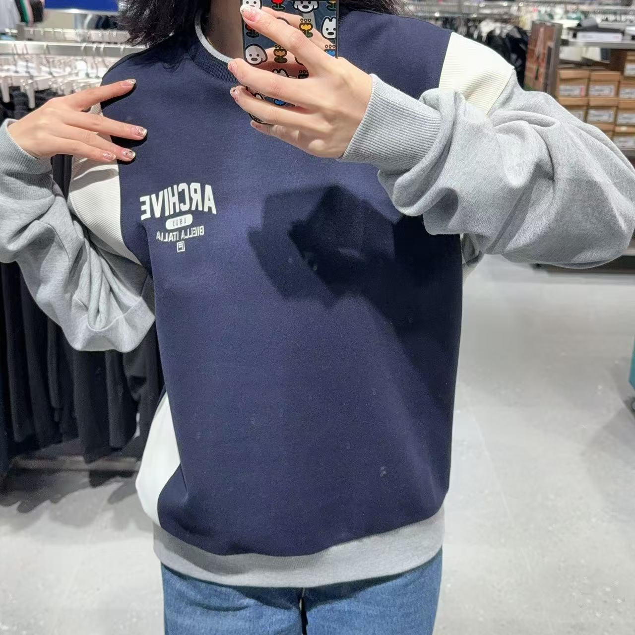 韓國 FILA New Color Block Sweatshirt【FA234】