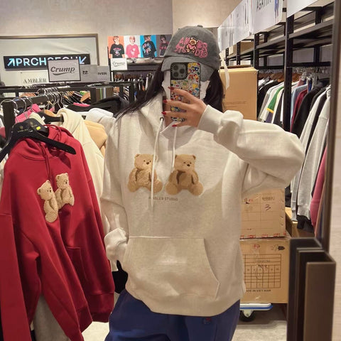 韓國 Ambler Big Twin Bear Hoodie【AR046】 - STT Mall HK 靚太網購