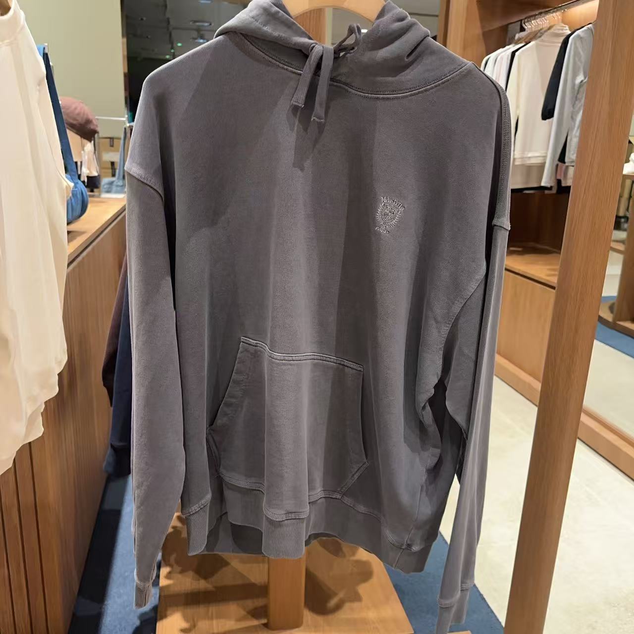 韓國 Marithe Francois Girbaud Crest Logo Garment Dyed Oversized Hoodie【MF727】