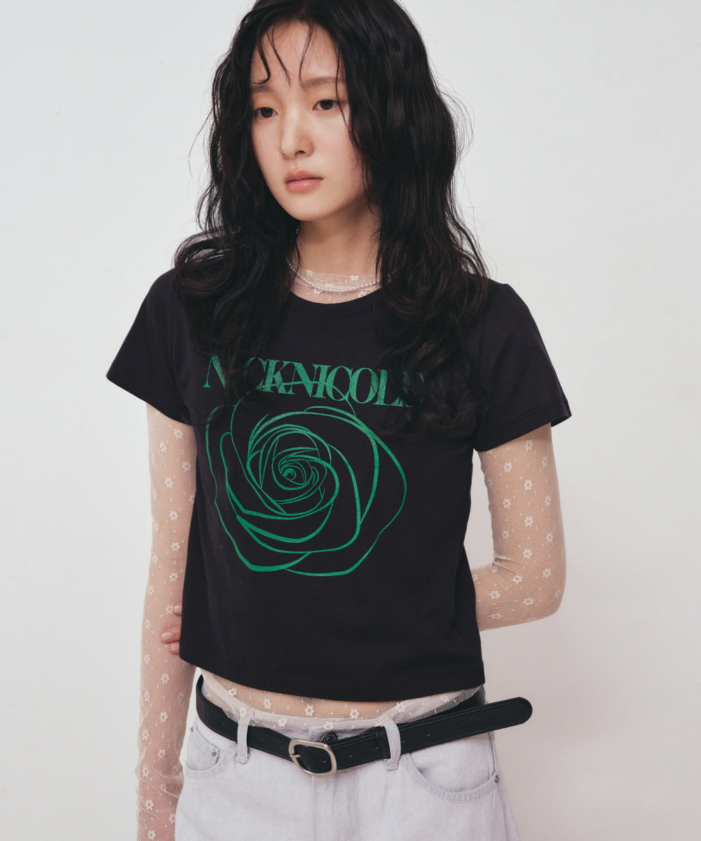 韓國 Nick Nicole Rose Signature Crop Top【NK024】