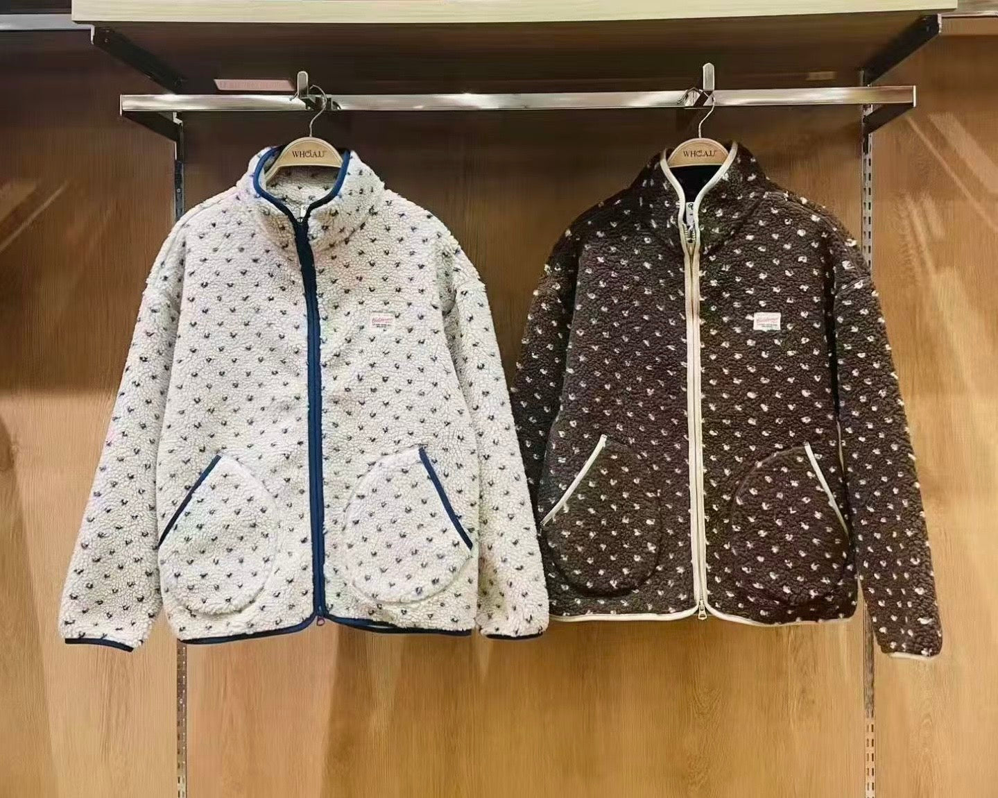 韓國 WhoAU Dot Pattern Fleece Jacket【WA308】