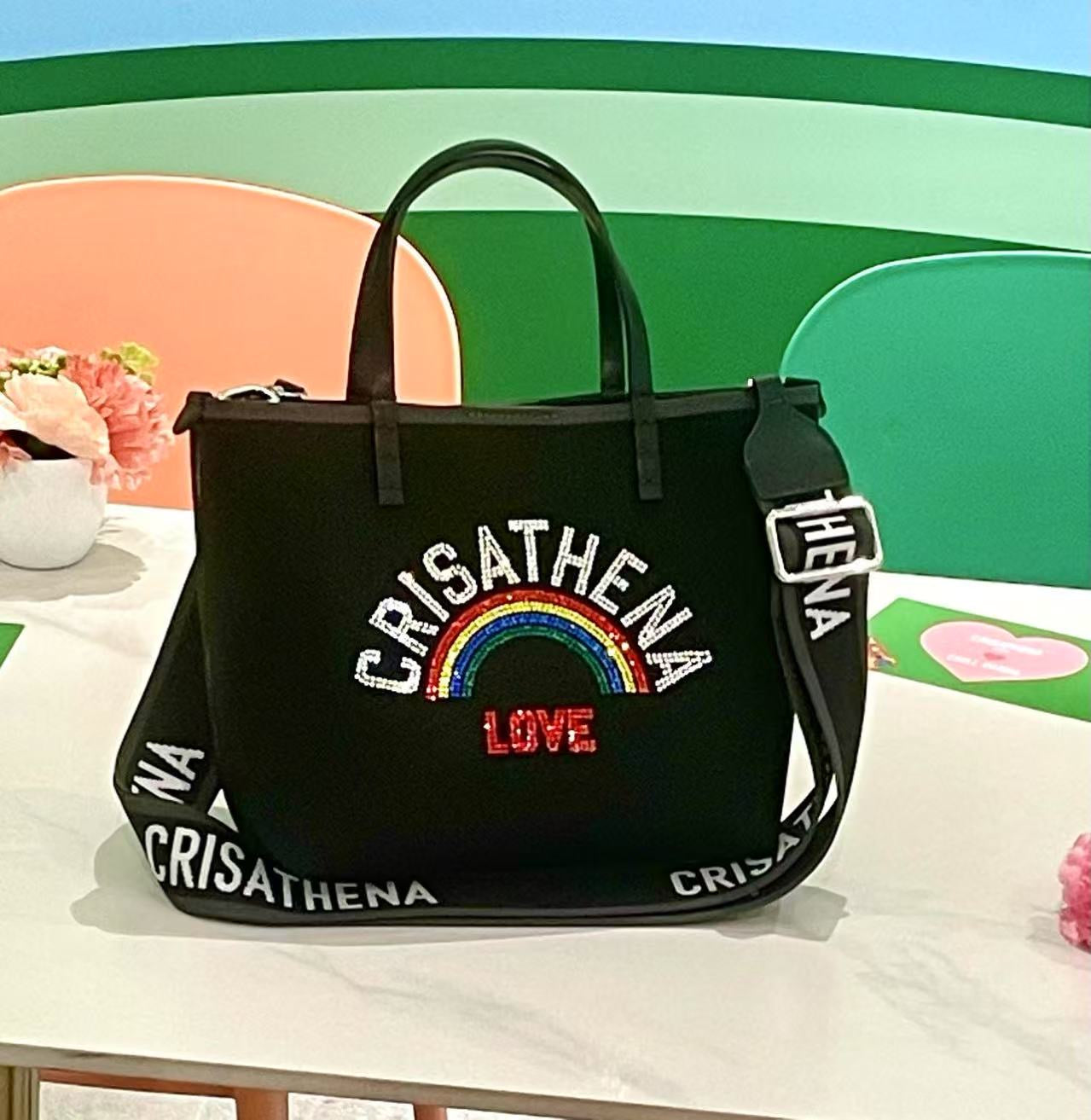 Crisathena Glam RainBow Love Small Tote Bag【SM171】