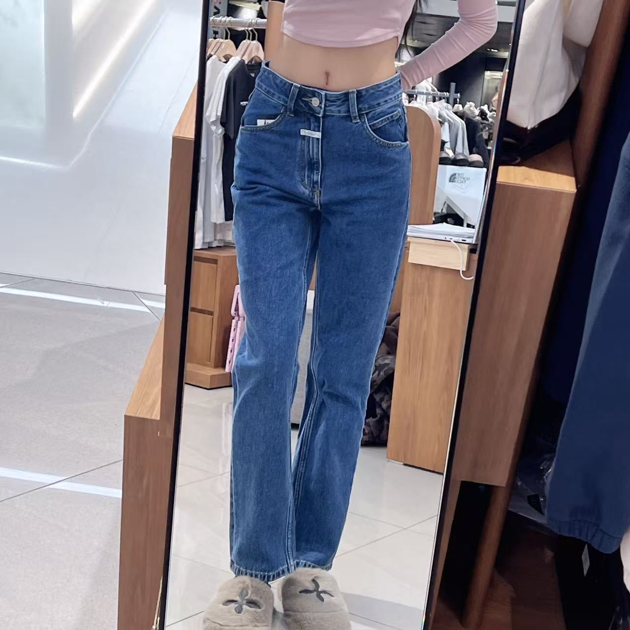 韓國 Marithe Francois Girbaud W Slim Straight Denim Pants【MF764】