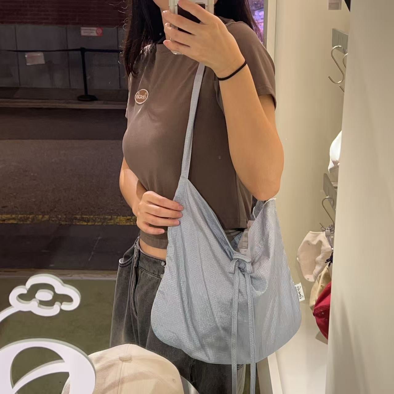 韓國 ONGO Grid Nylon Knot Bag【ON018】