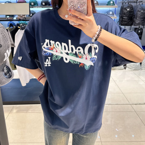 韓國 New Era LA Dodgers Flower Script T-shirt【NE088】
