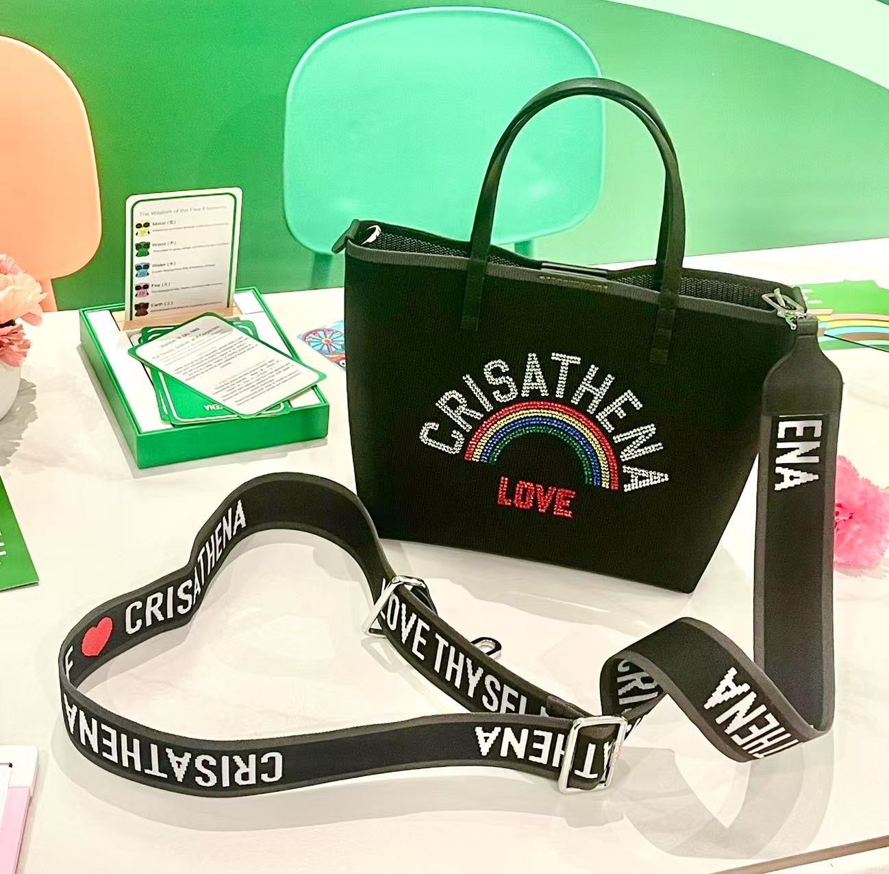 Crisathena Glam RainBow Love Small Tote Bag【SM171】