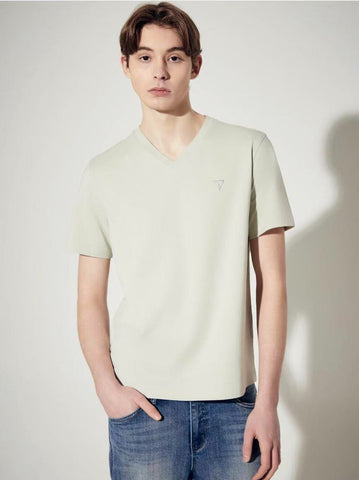 韓國 Guess Men's Mini Triangle V-Neck Short Sleeve T-Shirt【GU024】