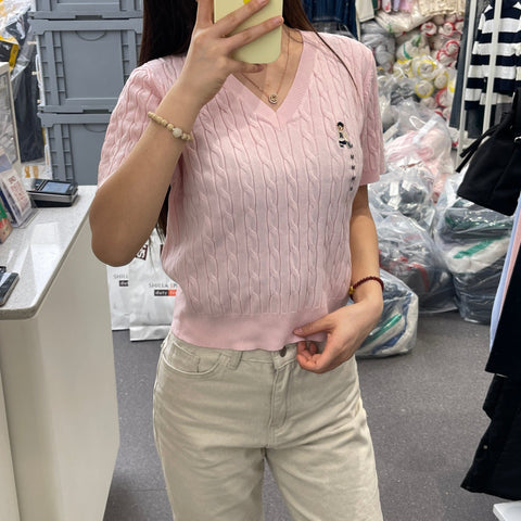 韓國 SPAO V-neck short-sleeved knit【SP030】 - STT Mall HK 靚太網購