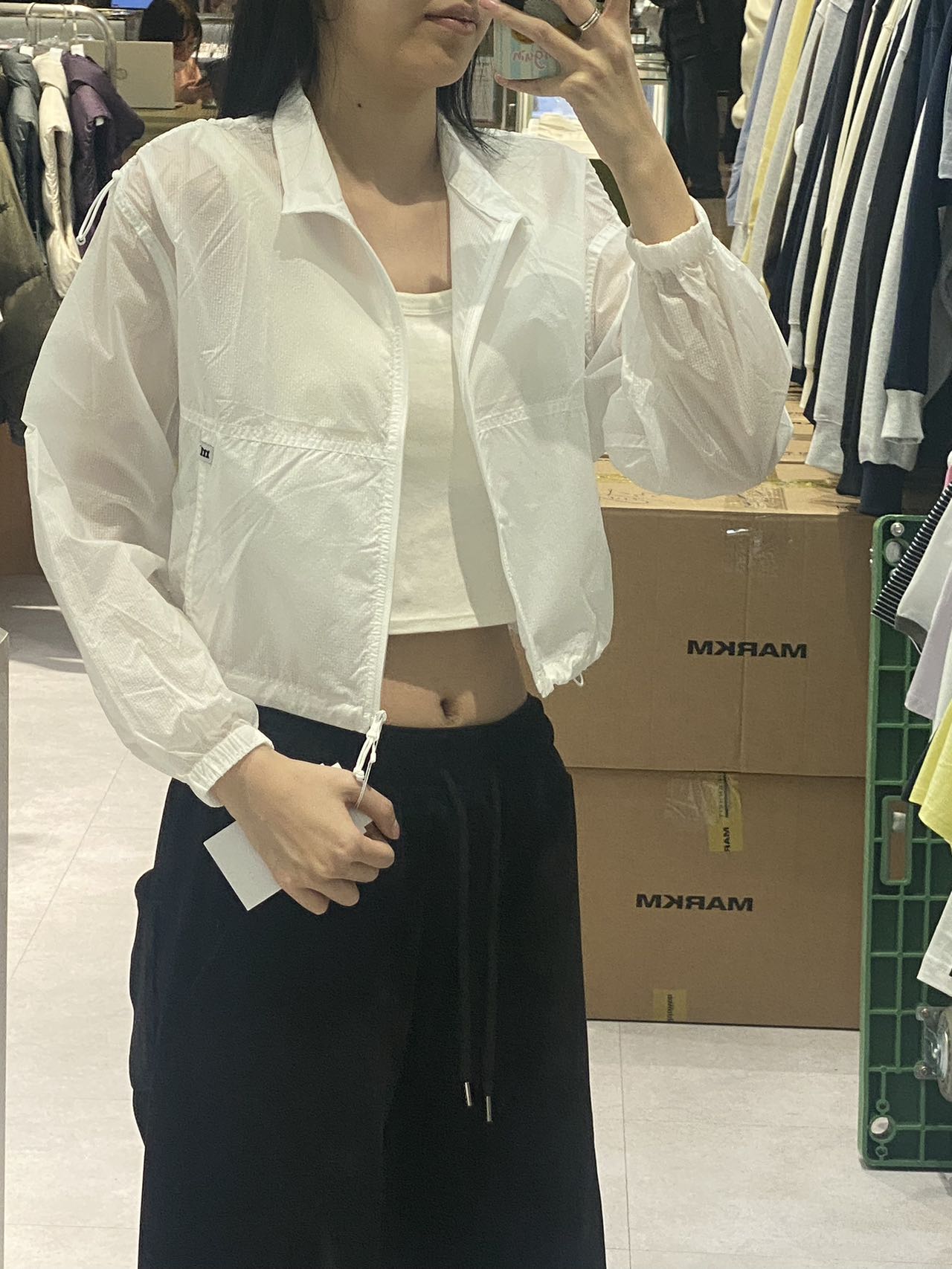 韓國 Markm SHEER WIND BREAKER CROP JUMPER【MA056】 - STT Mall HK 靚太網購