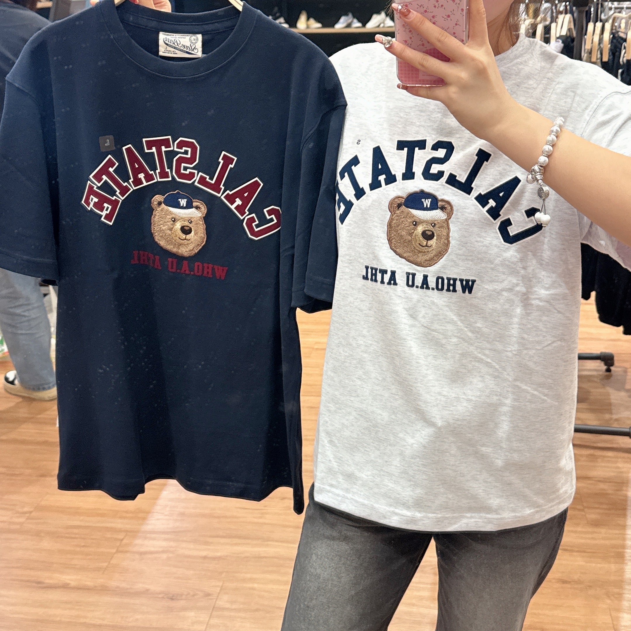 韓國 WhoAU Steve Campus Arch Letter T-shirt【WA135】