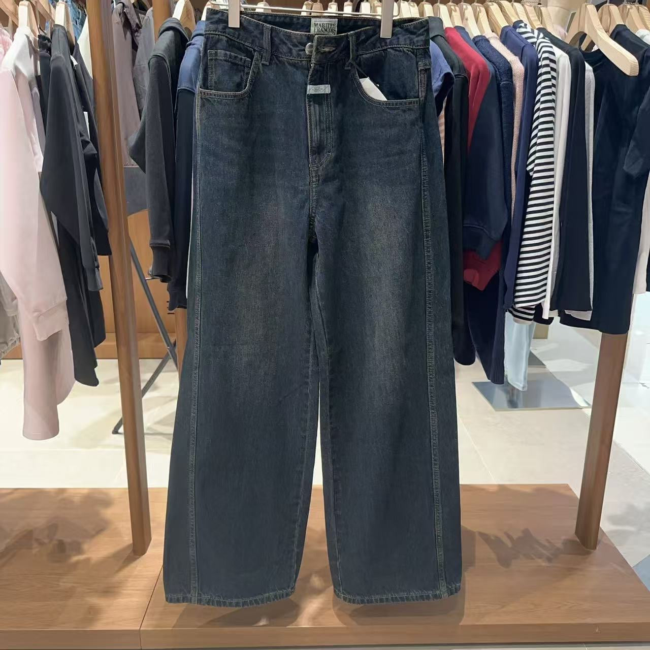 韓國 Marithe Francois Girbaud W Vintage Washed Denim Pants【MF733】