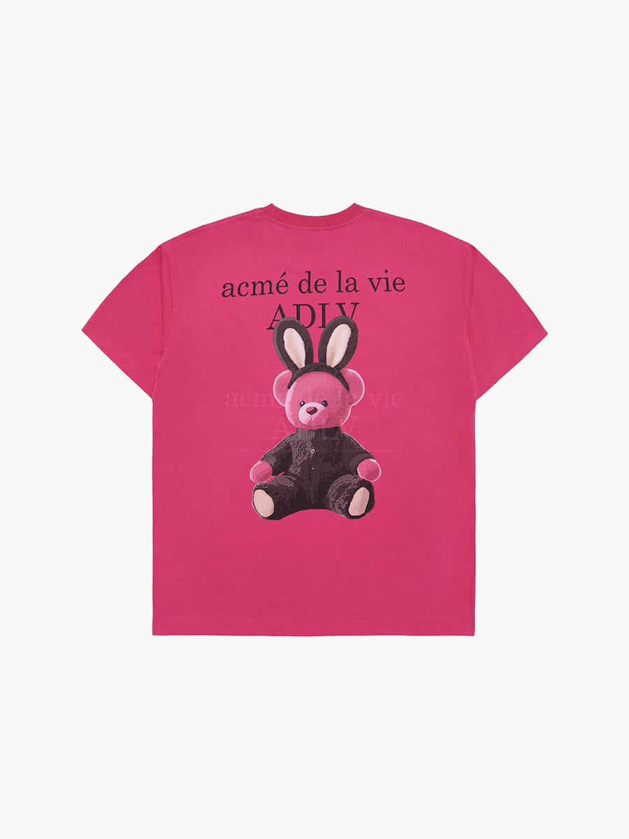 韓國 ADLV RABBIT BEAR DOLL LOGO SHORT SLEEVE T-SHIRT【AD007】