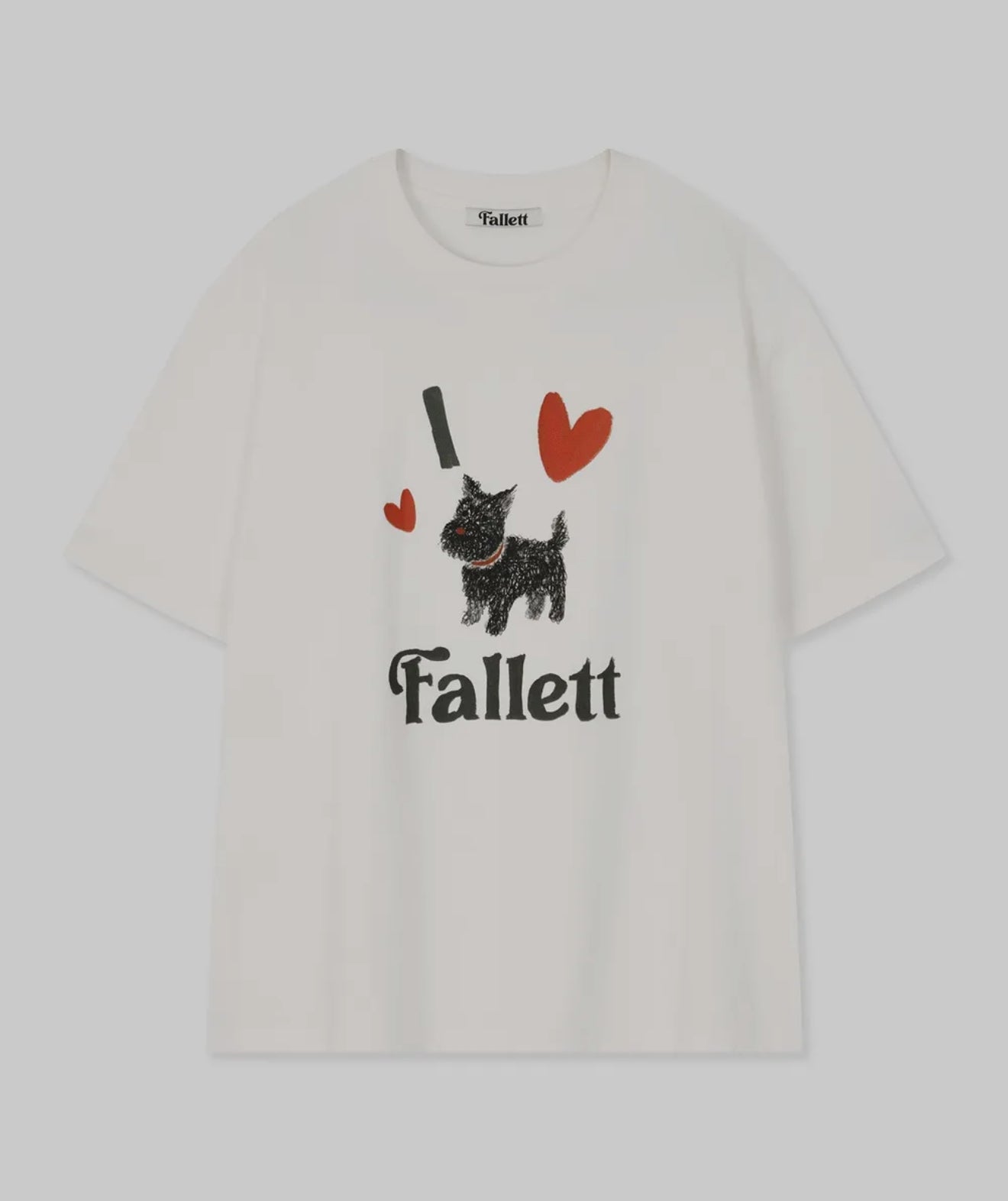 韓國 Fallett Puppy drawing overfit short sleeve T-shirt【FT001】