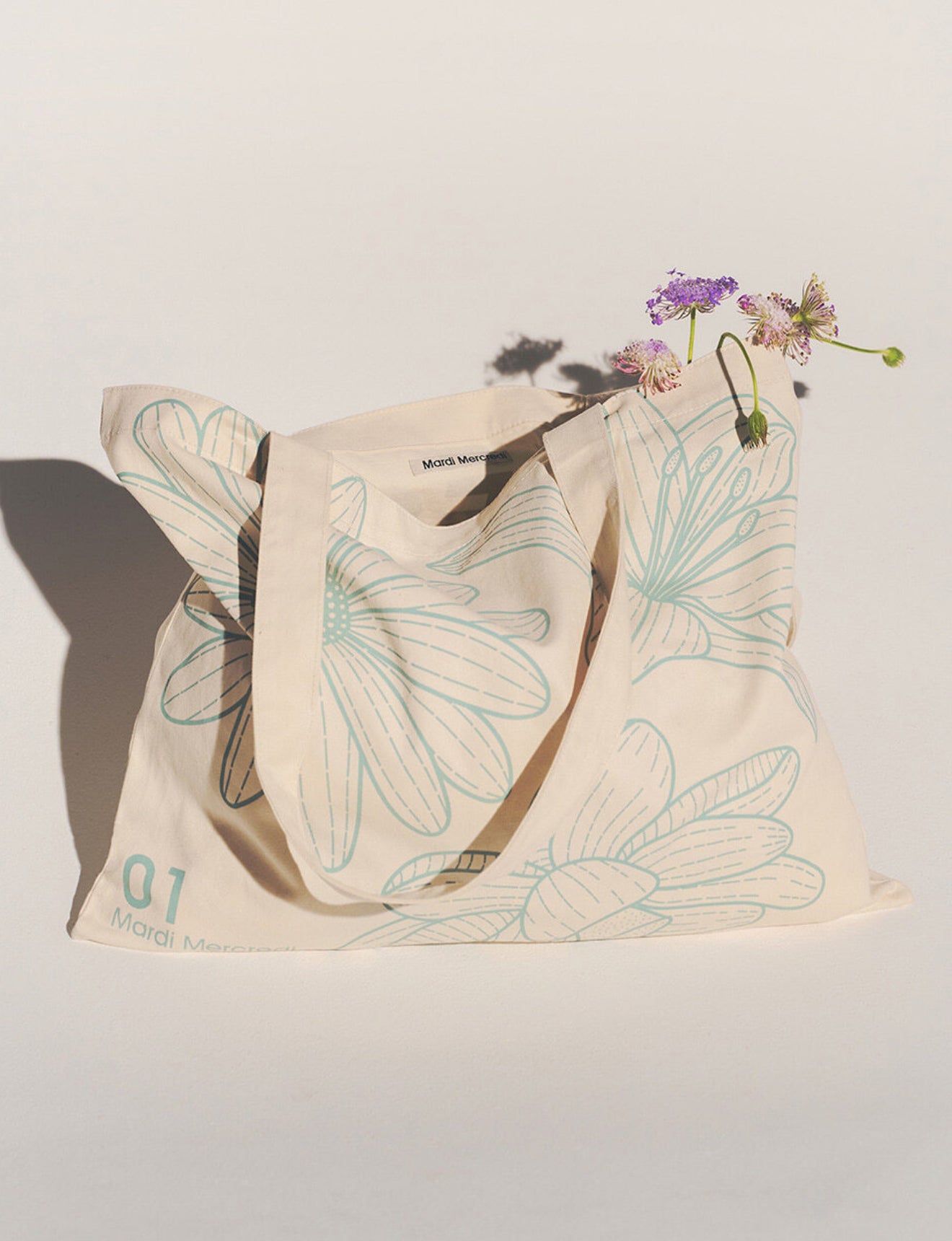 韓國 Mardi Mercredi CANVAS BAG TRIPLE FLOWER 【MM043】
